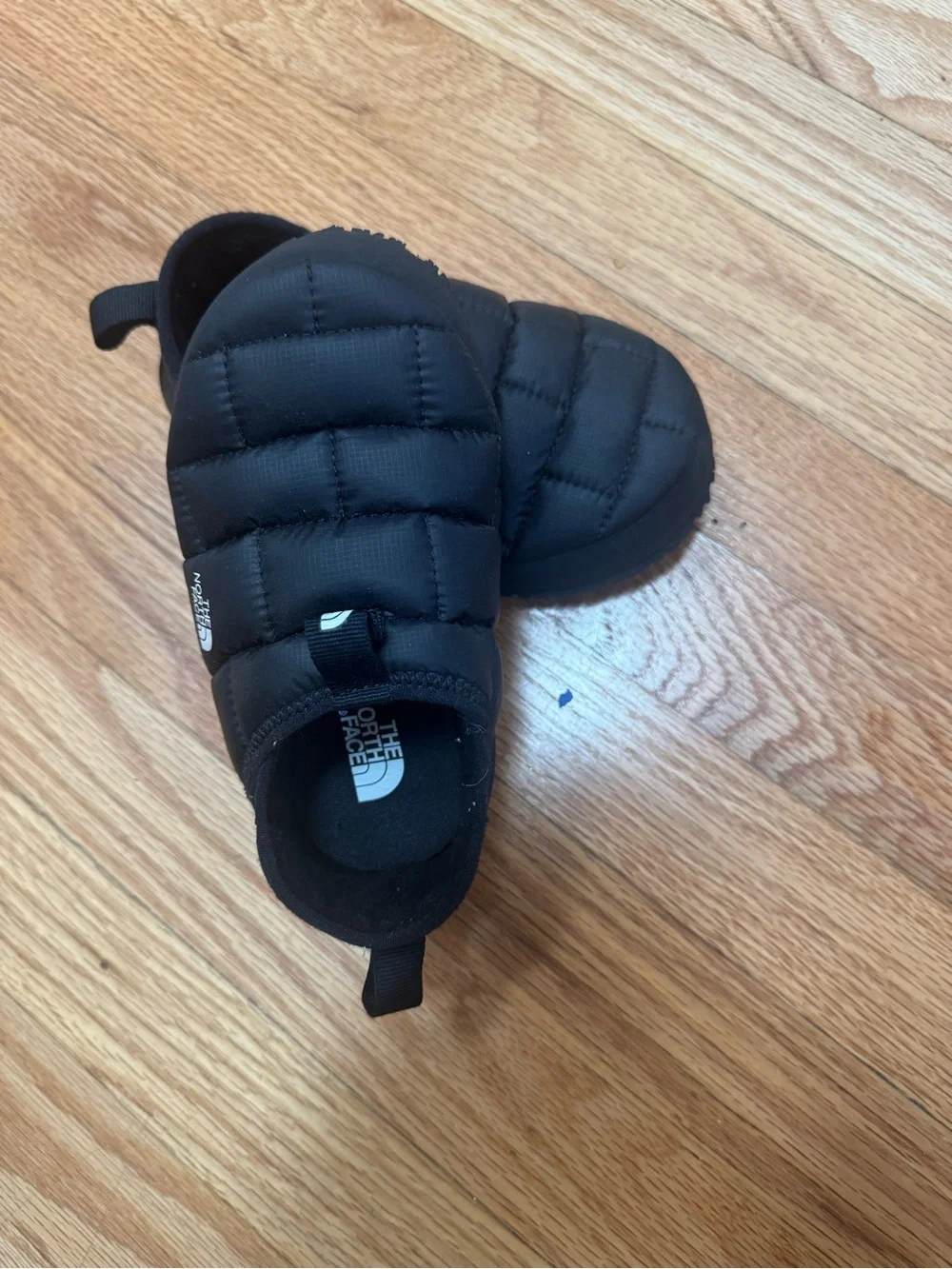 The North Face Kids Black Quilted Slip-On Slippers